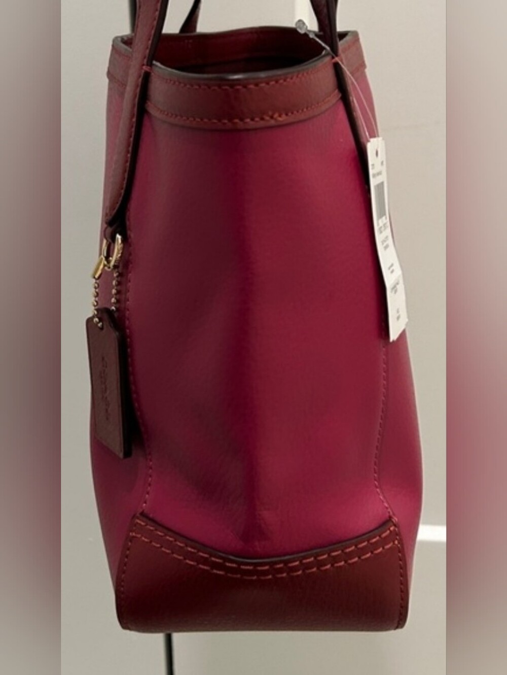 Coach Gallery Tote Horse & Carriage Logo Tote – NWT Magenta/Berry C5775 - Picture 9 of 13